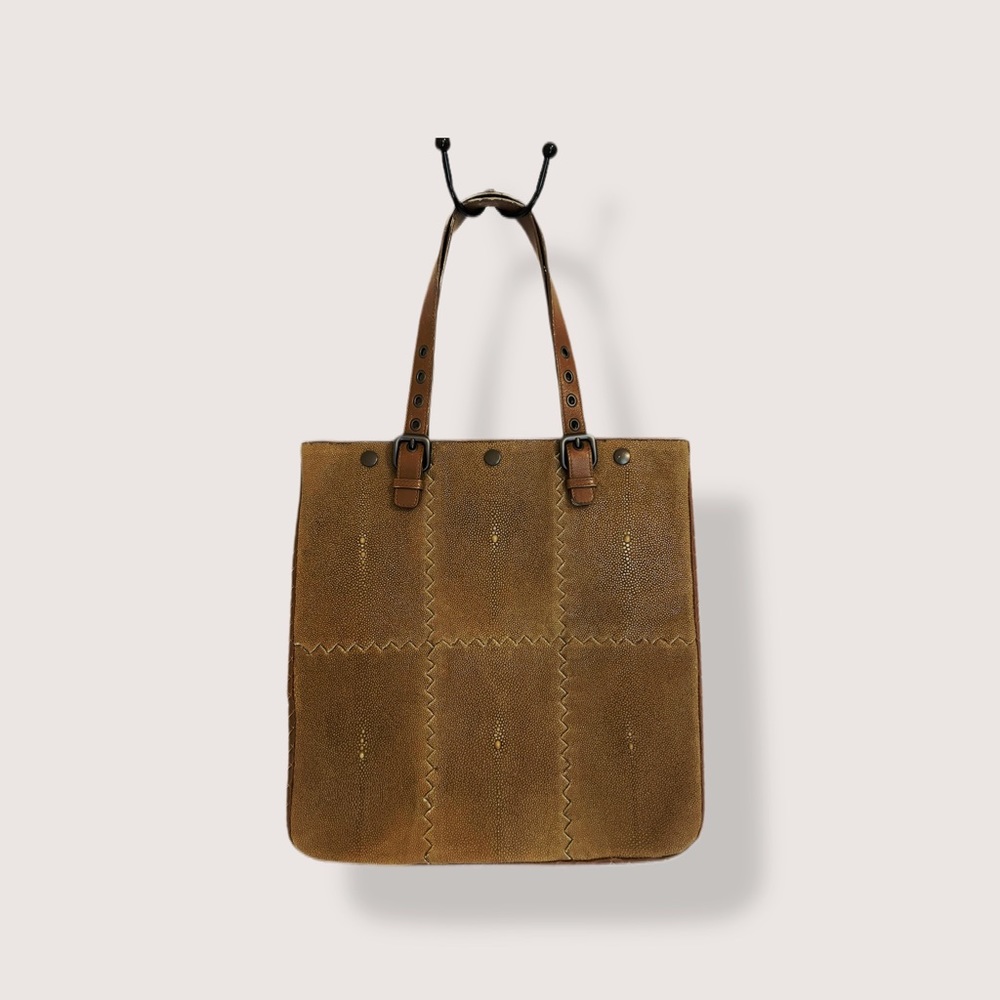 BOTTEGA VENETA Woven Shagreen Stingray Tote